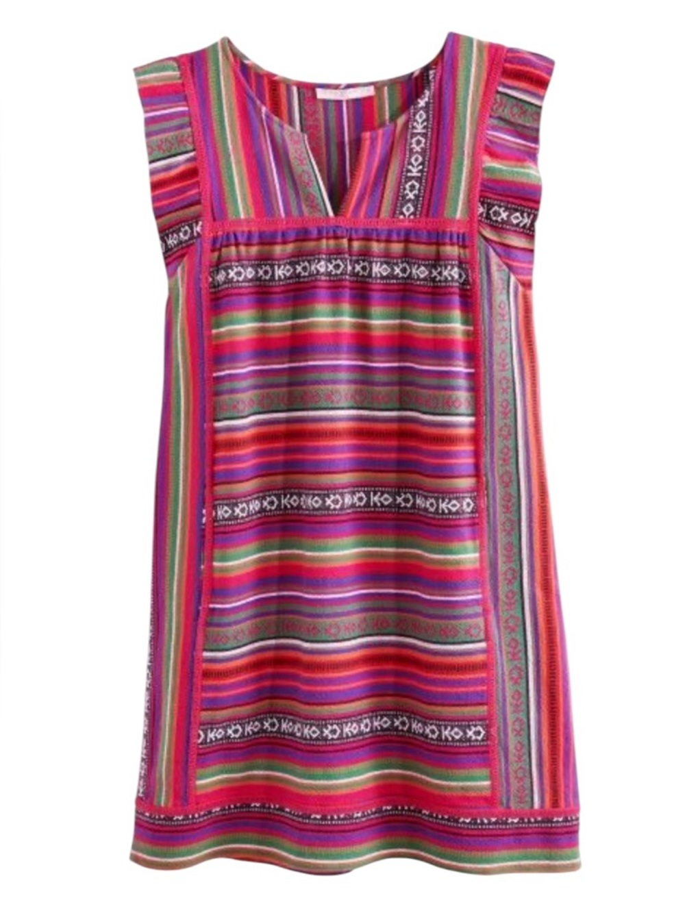 Calypso St. Barth Vibrant Sleeveless Mini Dress Size Small Cotton Ethnic Print